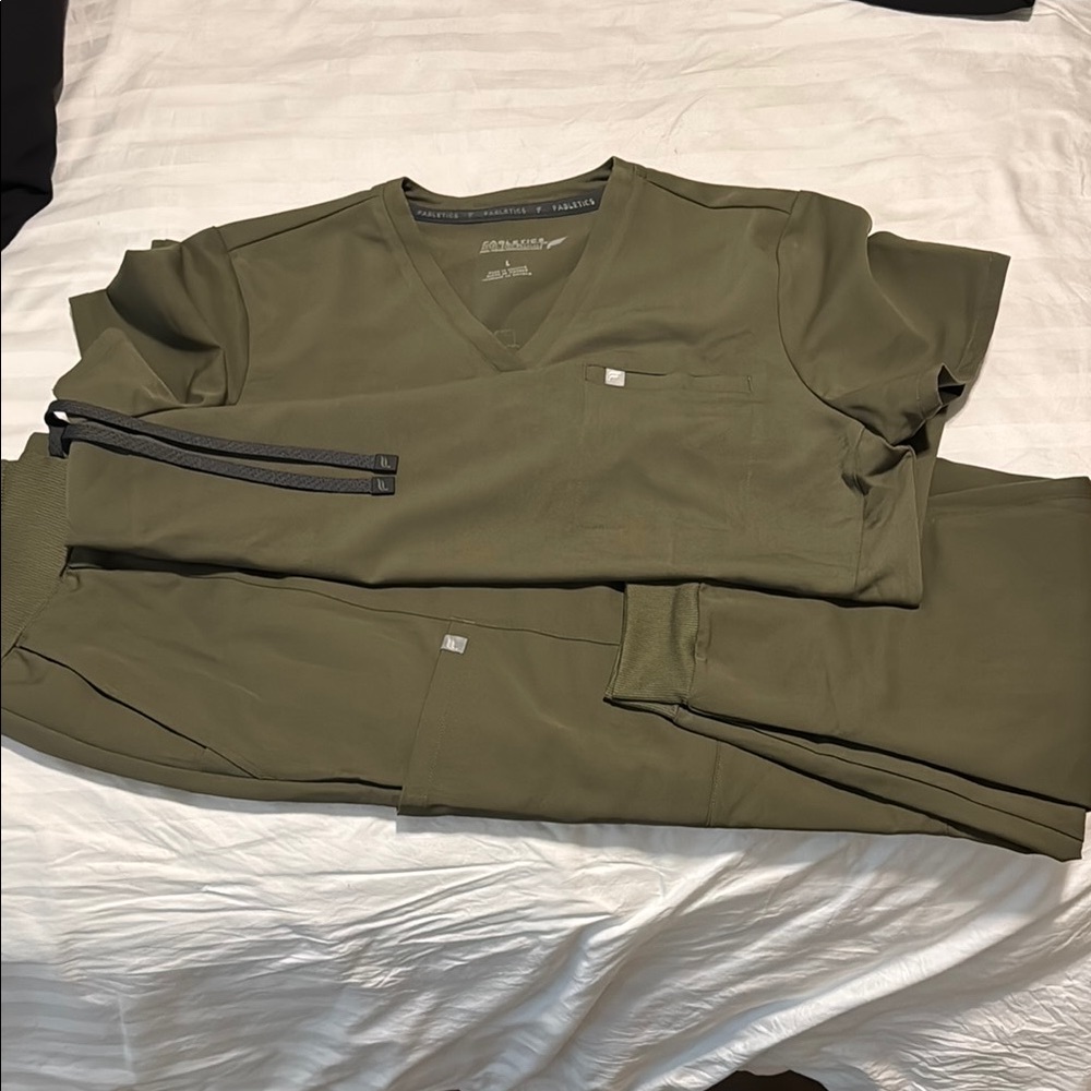 Fabletics Olive Green Scrub Set